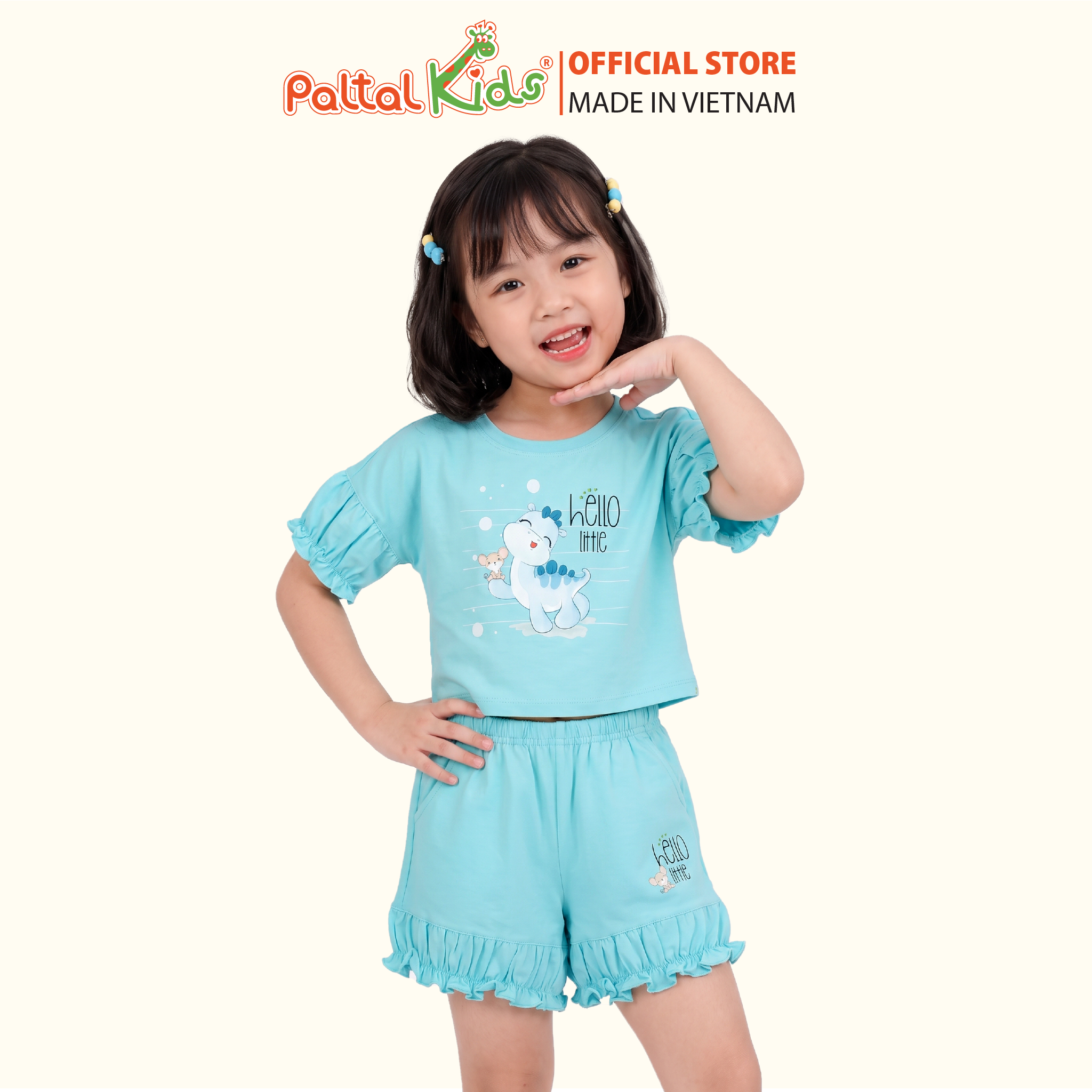 BST Mùa Thu - Bộ Đùi Tay Lỡ Cotton Mỹ Bé Gái Cao Cấp - 025 2078