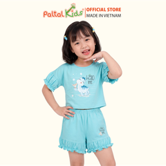 BST Mùa Thu - Bộ Đùi Tay Lỡ Cotton Mỹ Bé Gái Cao Cấp - 025 2078