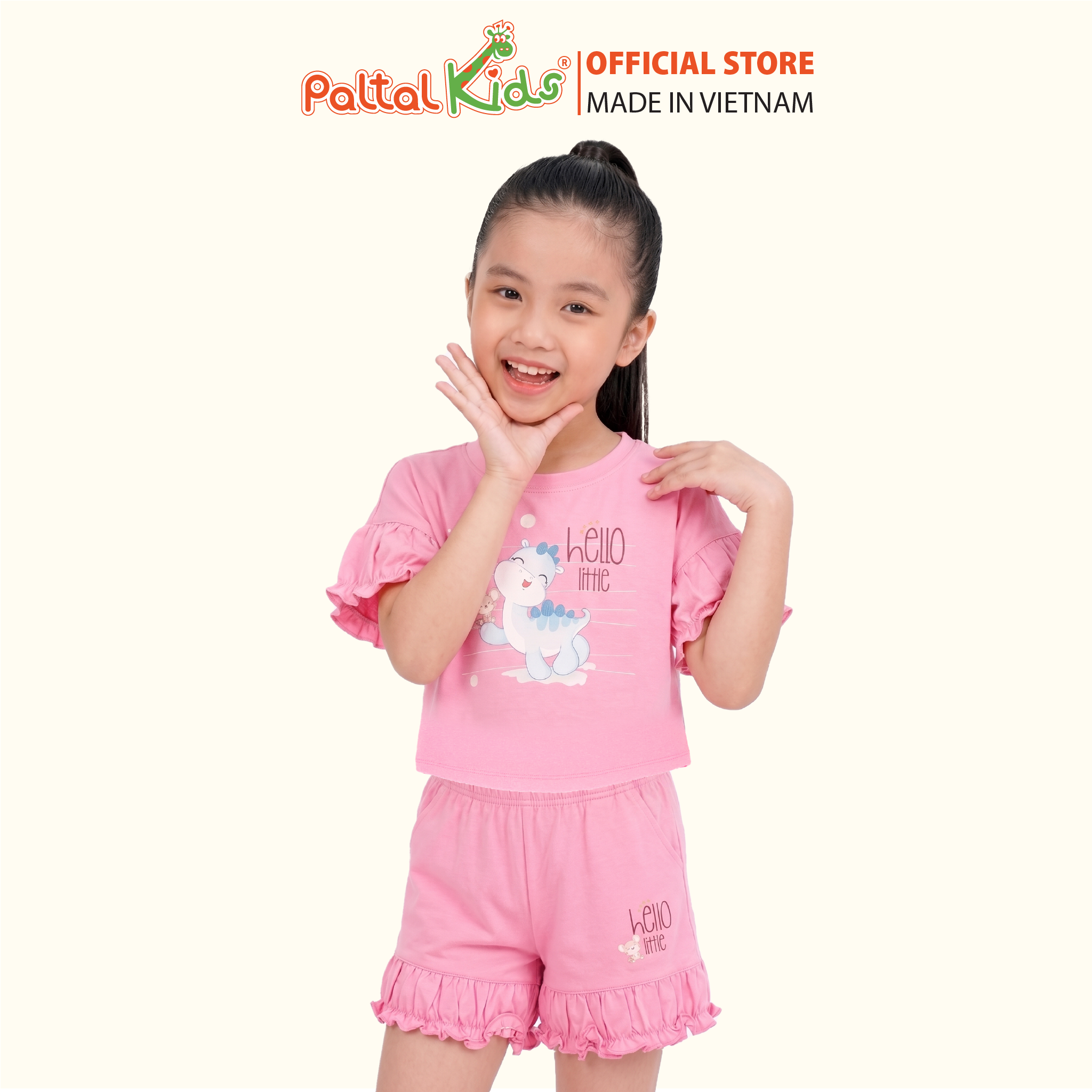 BST Mùa Thu - Bộ Đùi Tay Lỡ Cotton Mỹ Bé Gái Cao Cấp - 025 2078