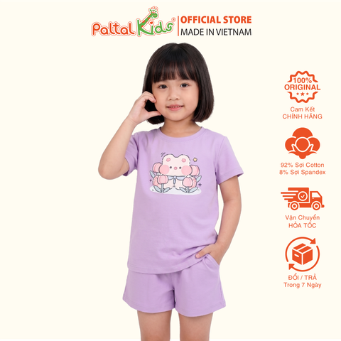Đồ Bộ Đùi Cơ Bản Cotton Mỹ Bé Gái Cao Cấp - 025 2141 - Size 09