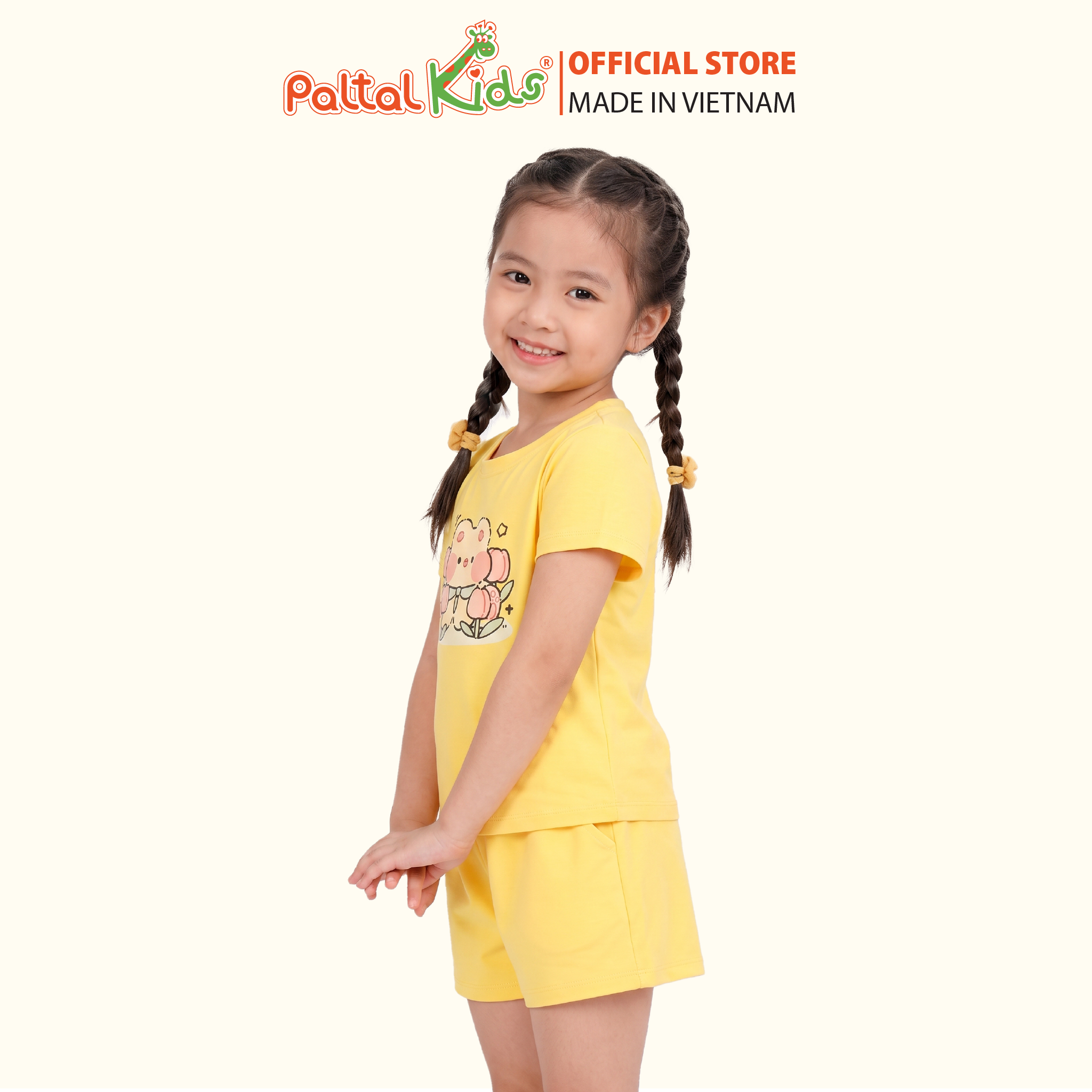 Đồ Bộ Đùi Cơ Bản Cotton Mỹ Bé Gái Cao Cấp - 025 2141 - Size 09