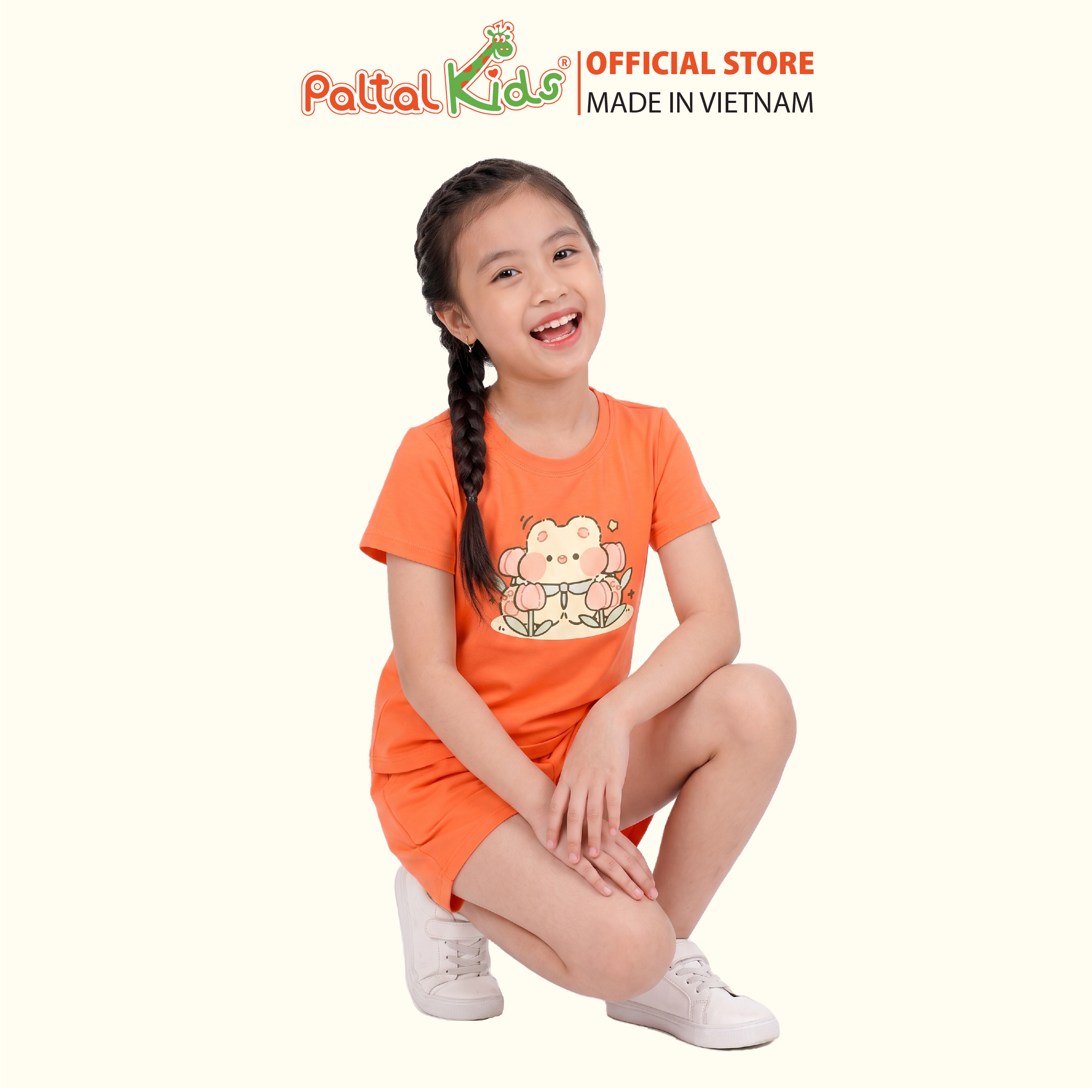 Đồ Bộ Đùi Cơ Bản Cotton Mỹ Bé Gái Cao Cấp - 025 2141 - Size 09