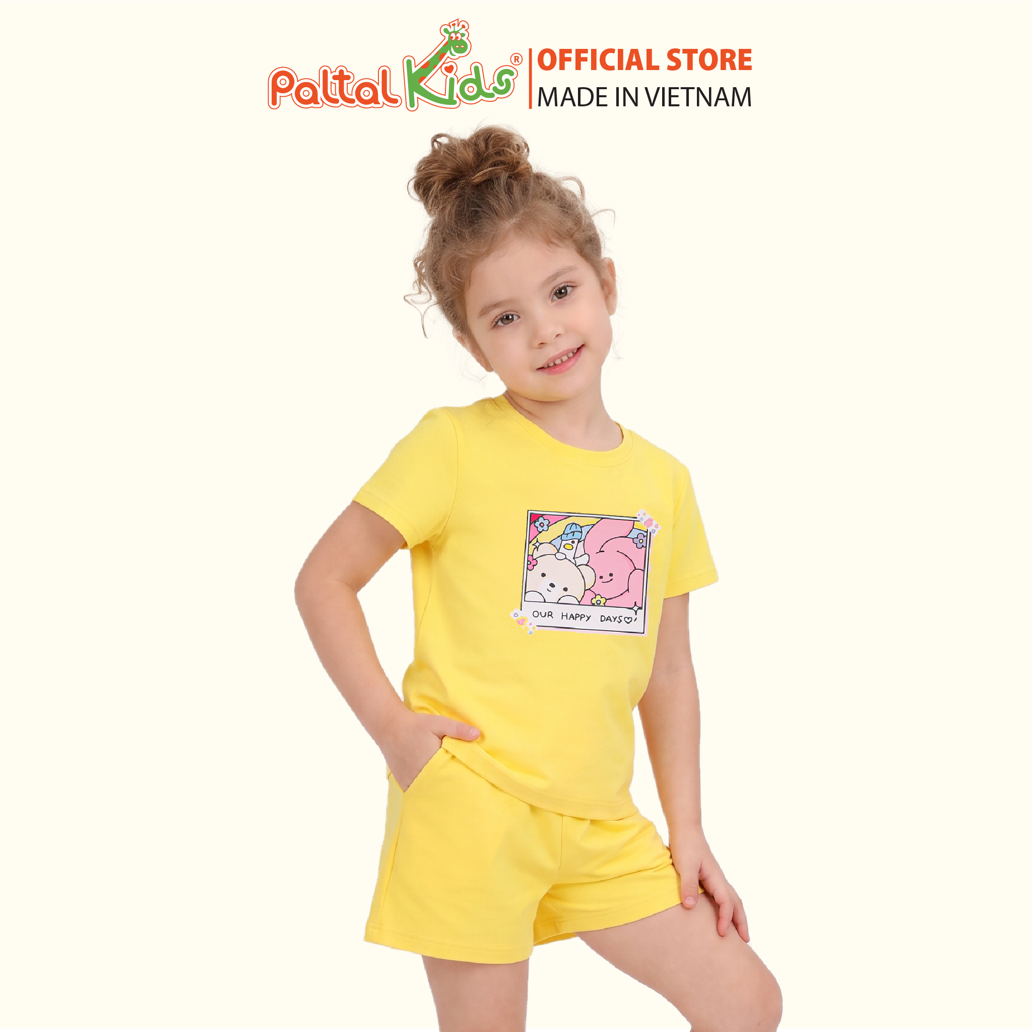 Đồ Bộ Đùi Cơ Bản Cotton Mỹ Bé Gái Cao Cấp - 025 2143 - Size 10