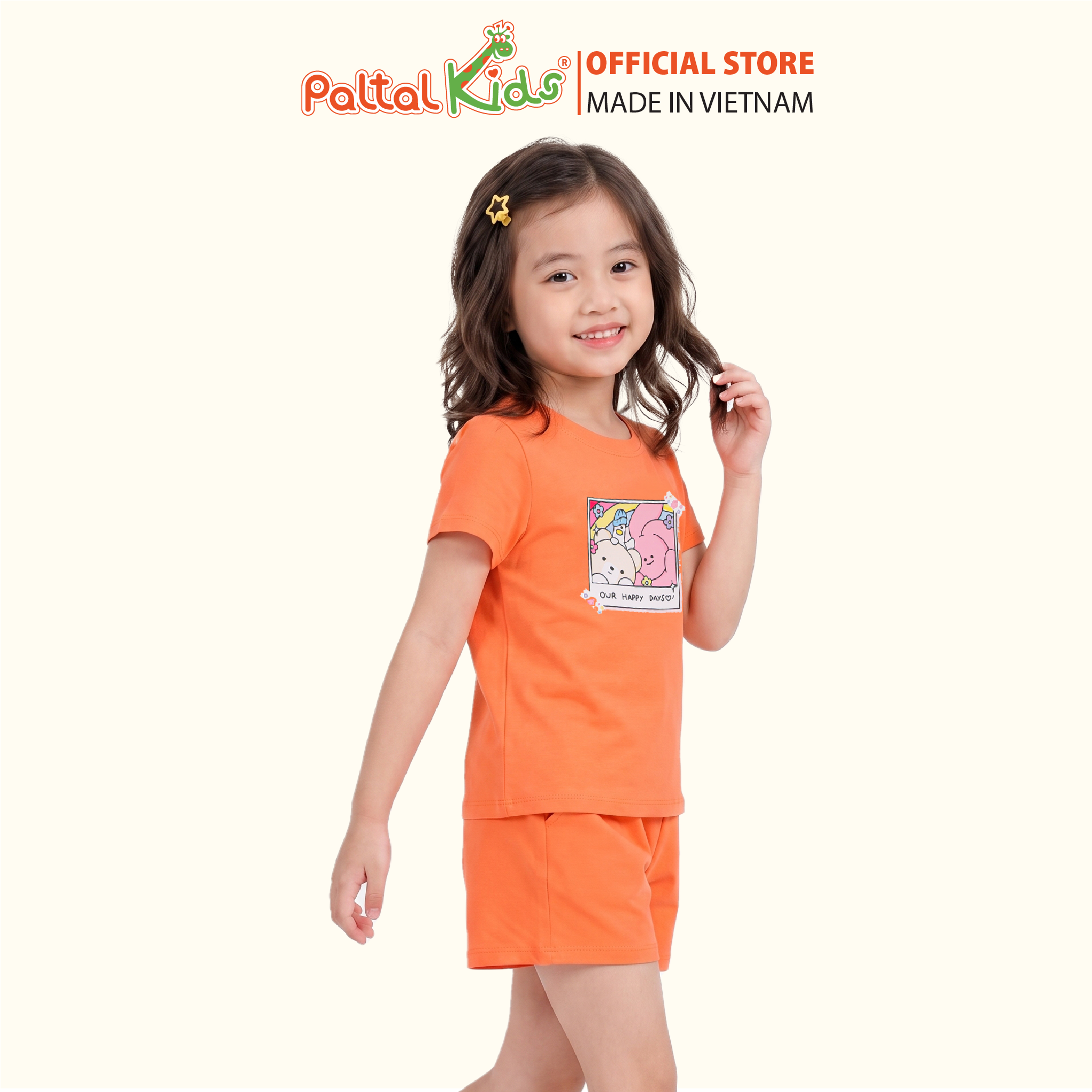 Đồ Bộ Đùi Cơ Bản Cotton Mỹ Bé Gái Cao Cấp - 025 2143 - Size 10