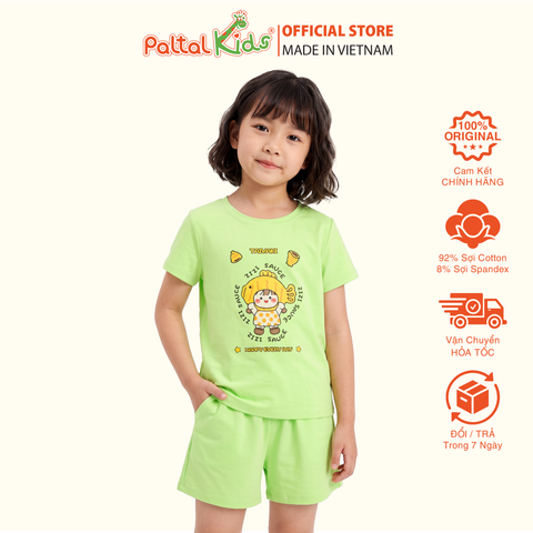 Đồ Bộ Đùi Cơ Bản Cotton Mỹ Bé Gái Cao Cấp - 025 2147 - Size 12