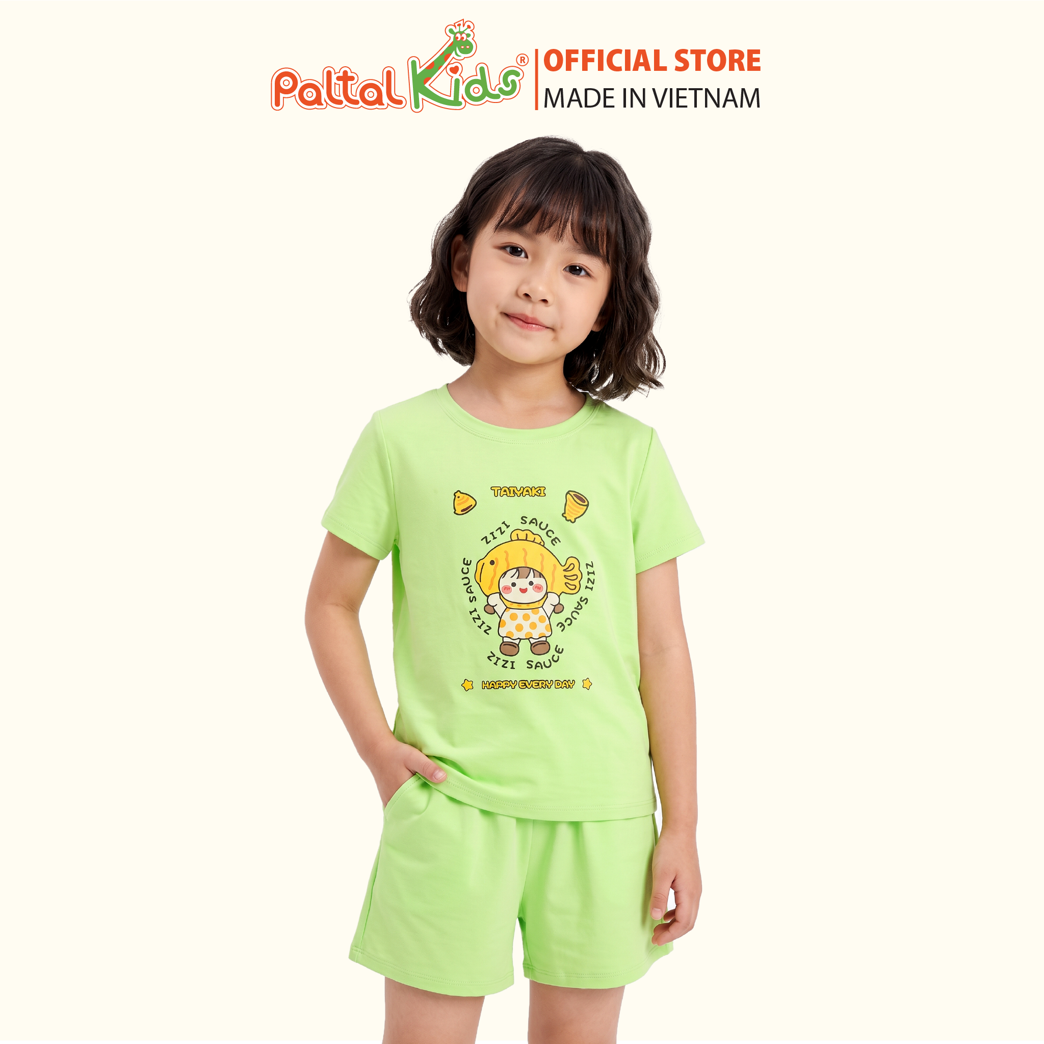 Đồ Bộ Đùi Cơ Bản Cotton Mỹ Bé Gái Cao Cấp - 025 2147 - Size 12