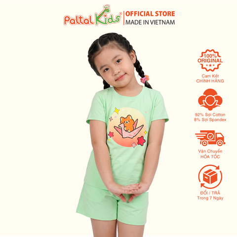 Đồ Bộ Đùi Cơ Bản Cotton Mỹ Bé Gái Cao Cấp - 025 2148 - Size 13