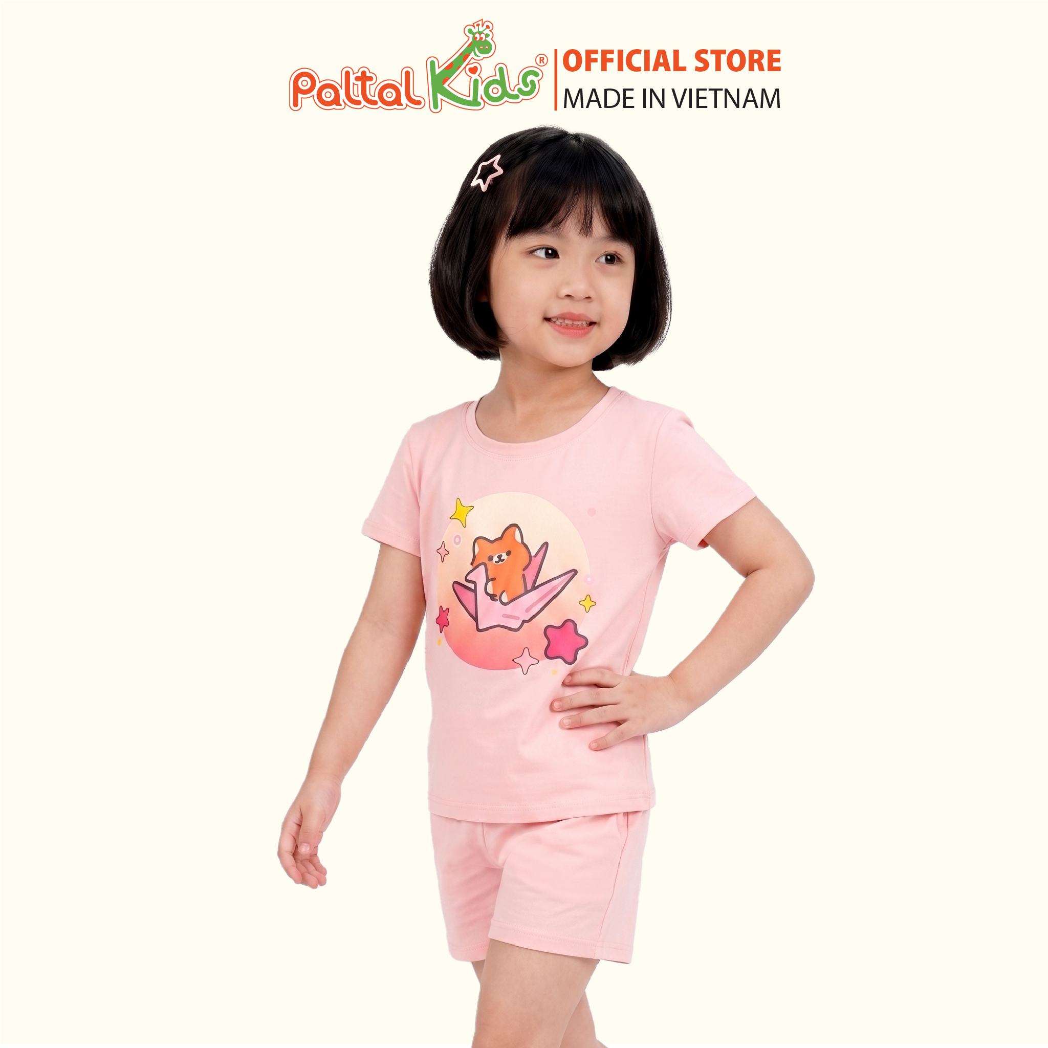 Đồ Bộ Đùi Cơ Bản Cotton Mỹ Bé Gái Cao Cấp - 025 2148 - Size 13