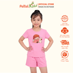 Đồ Bộ Đùi Cơ Bản Cotton Mỹ Bé Gái Cao Cấp - 025 2149 - Size 13