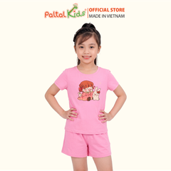 Đồ Bộ Đùi Cơ Bản Cotton Mỹ Bé Gái Cao Cấp - 025 2149 - Size 13