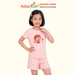 Đồ Bộ Đùi Cơ Bản Cotton Mỹ Bé Gái Cao Cấp - 025 2149 - Size 13