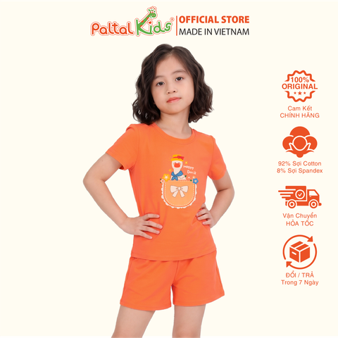 Đồ Bộ Đùi Cơ Bản Cotton Mỹ Bé Gái Cao Cấp - 025 2151 - Size 14