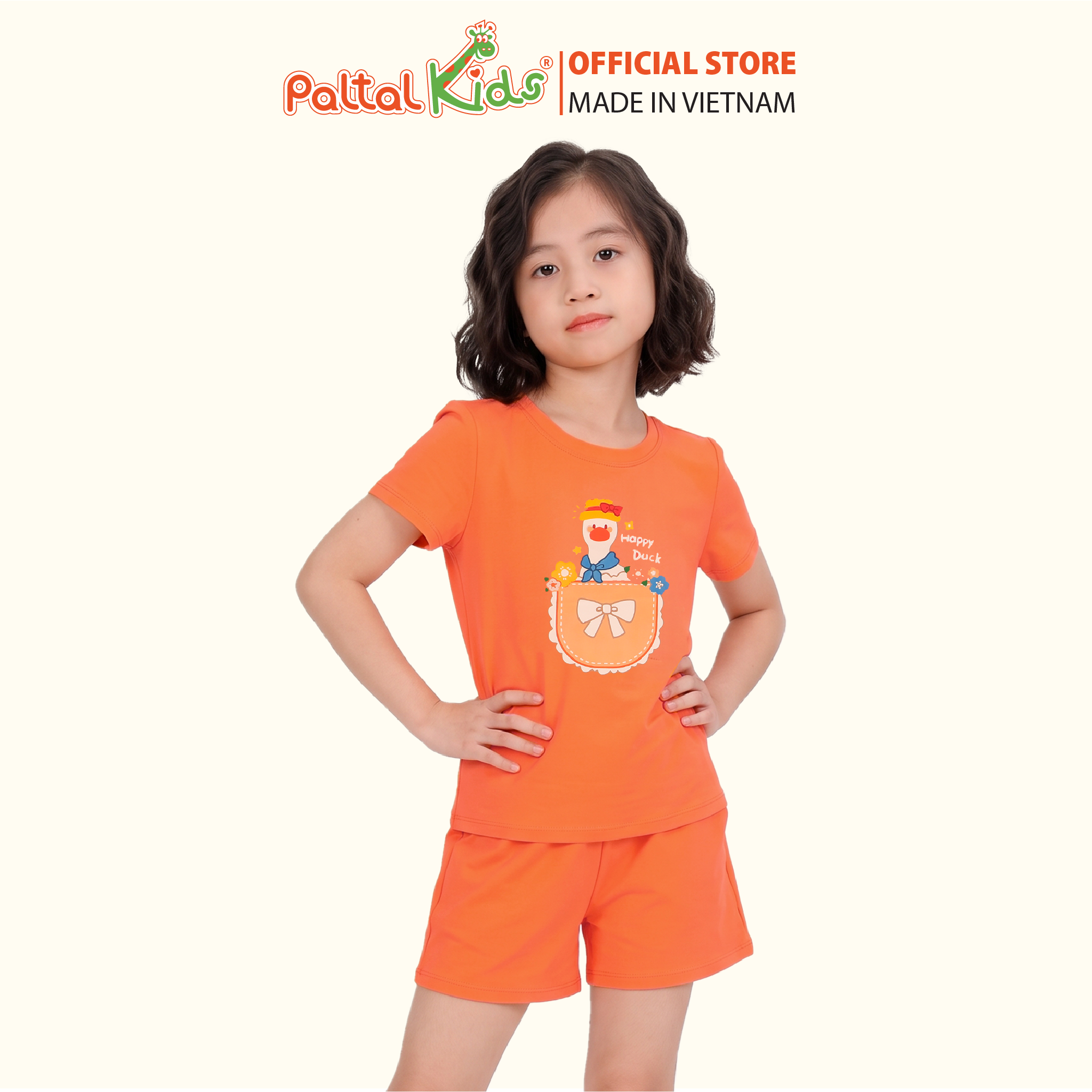 Đồ Bộ Đùi Cơ Bản Cotton Mỹ Bé Gái Cao Cấp - 025 2151 - Size 14