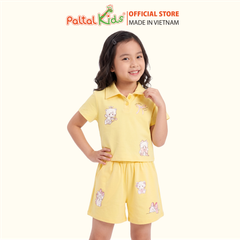 Set Áo Cổ Polo Mix Quần Đùi Form Rộng Bé Gái Cao Cấp - 025 2158