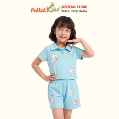 Set Áo Cổ Polo Mix Quần Đùi Form Rộng Bé Gái Cao Cấp - 025 2158