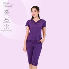 Set đồ bộ nữ kiểu quần lửng tay ngắn chất thun lạnh siêu bền 014p 7028