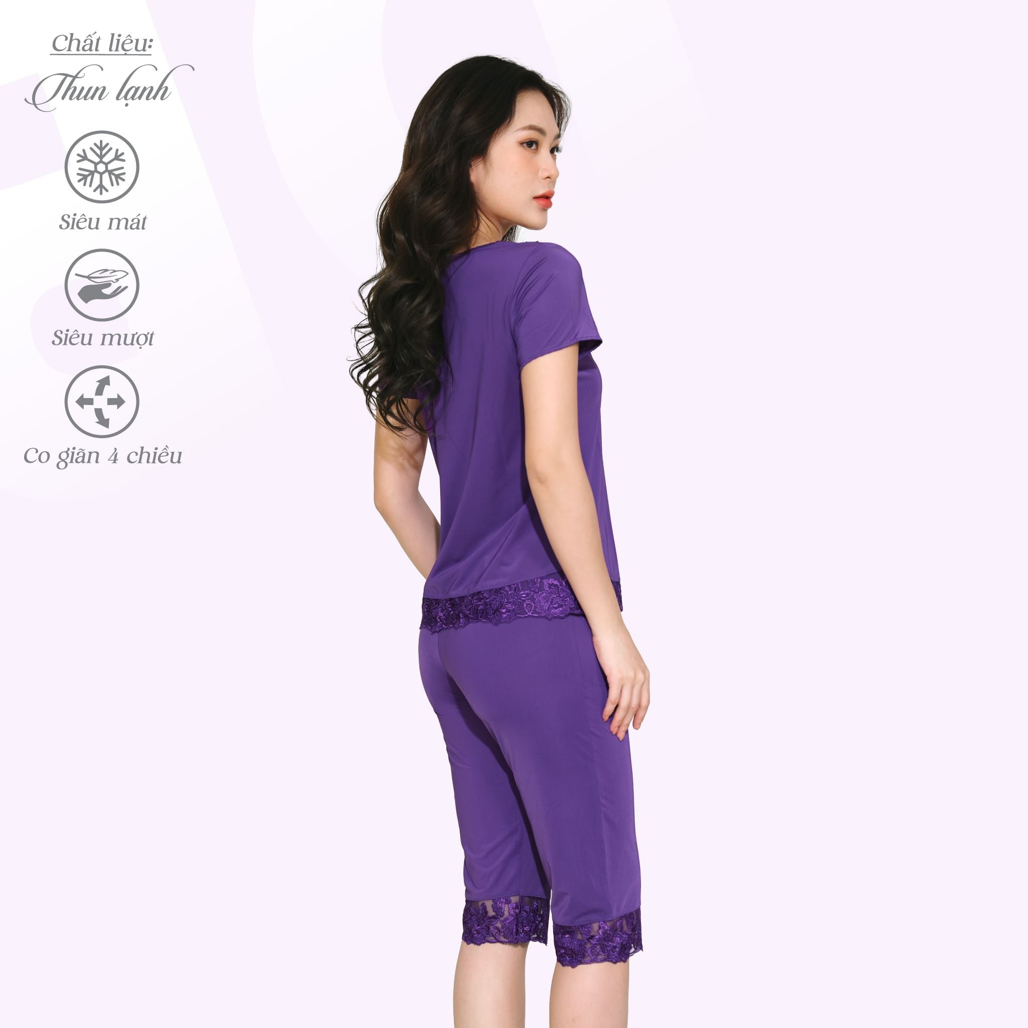 Set đồ bộ nữ kiểu quần lửng Tay Ngắn chất thun lạnh siêu bền 014p 7038