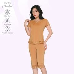 Set đồ bộ nữ kiểu quần lửng Tay Ngắn chất thun lạnh siêu bền 014p 7038