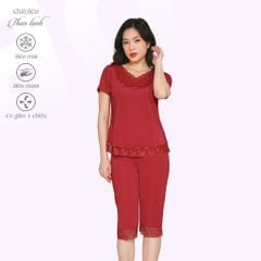 Set đồ bộ nữ kiểu quần lửng Tay Ngắn chất thun lạnh siêu bền 014p 7038