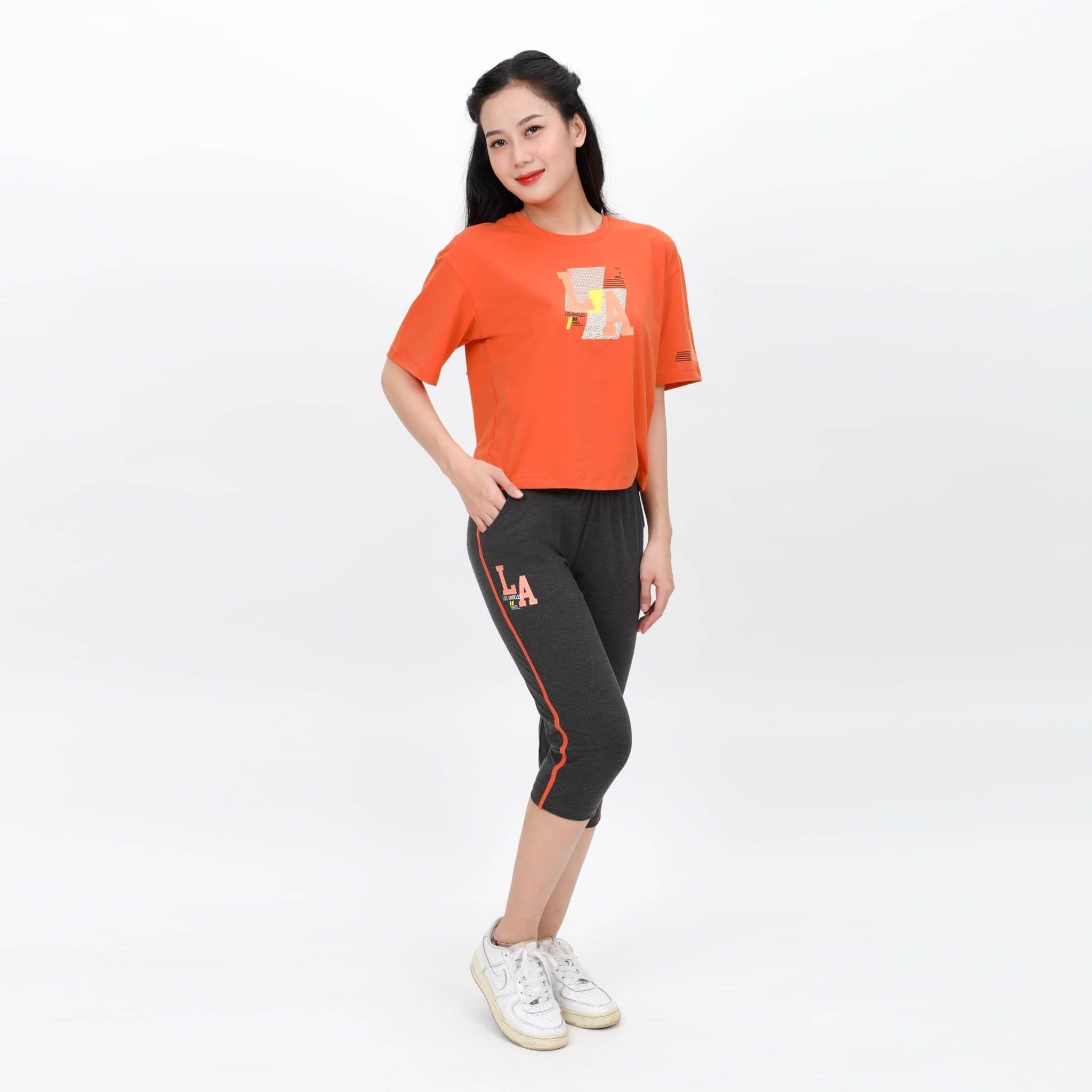 Set đồ bộ nữ kiểu quần lửng tay ngắn cotton cvc mát 194p 7003