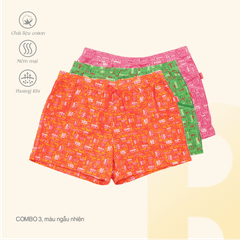 Combo 03 quần đùi chất cotton siêu mát 027p 9298