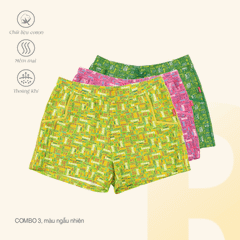 Combo 03 quần đùi chất cotton siêu mát 027p 9298