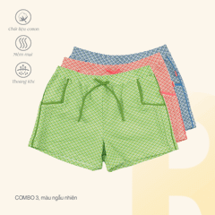 Combo 03 quần đùi chất cotton siêu mát 027p 9298