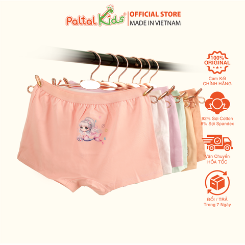 Com bo 06 Quần Lót Dáng Đùi Cotton Màu Sắc Ngẫu Nhiên Bé Gái Cao Cấp 027p 7413
