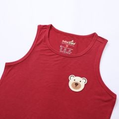 Đồ Bộ Đùi Cotton Modal Basic Đính Huy Hiệu Gấu Nổi Bé Trai / Bé Gái Cao Cấp - 205 2125