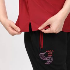 Set đồ bộ nữ kiểu quần dài tay ngắn thể thao 3 trong 1 chất nhung lạnh 153p 6006