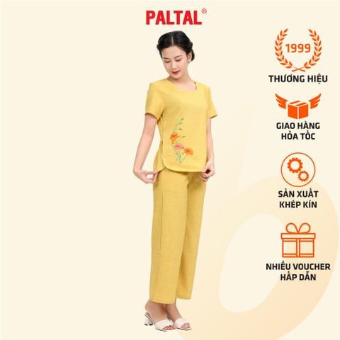 Set đồ bộ nữ kiểu quần dài tay ngắn Linen 383p 3355