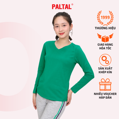 Phôi áo thun nữ tay dài Cổ Tim chất cotton siêu mát 020p 0264