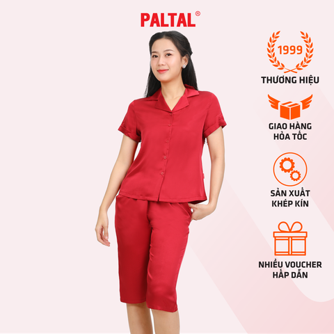 Set đồ bộ nữ kiểu quần lửng tay ngắn chất lụa nhung 264p 4315