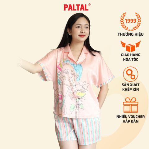 Set đồ bộ nữ kiểu quần đùi tay liền chất lụa nhung 265p 2114
