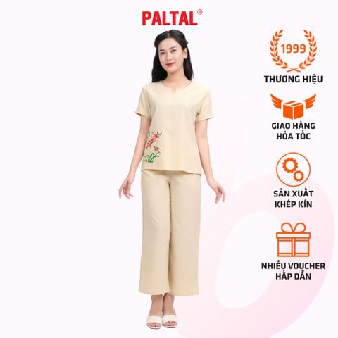 Set đồ bộ nữ kiểu quần dài tay ngắn Linen 383p 3357