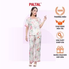Set đồ bộ nữ kiểu quần dài tay ngắn chất lụa nhung 263p 3363