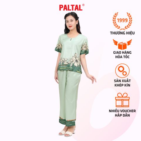 Set đồ bộ nữ kiểu quần dài tay ngắn chất lụa nhung 263p 6012