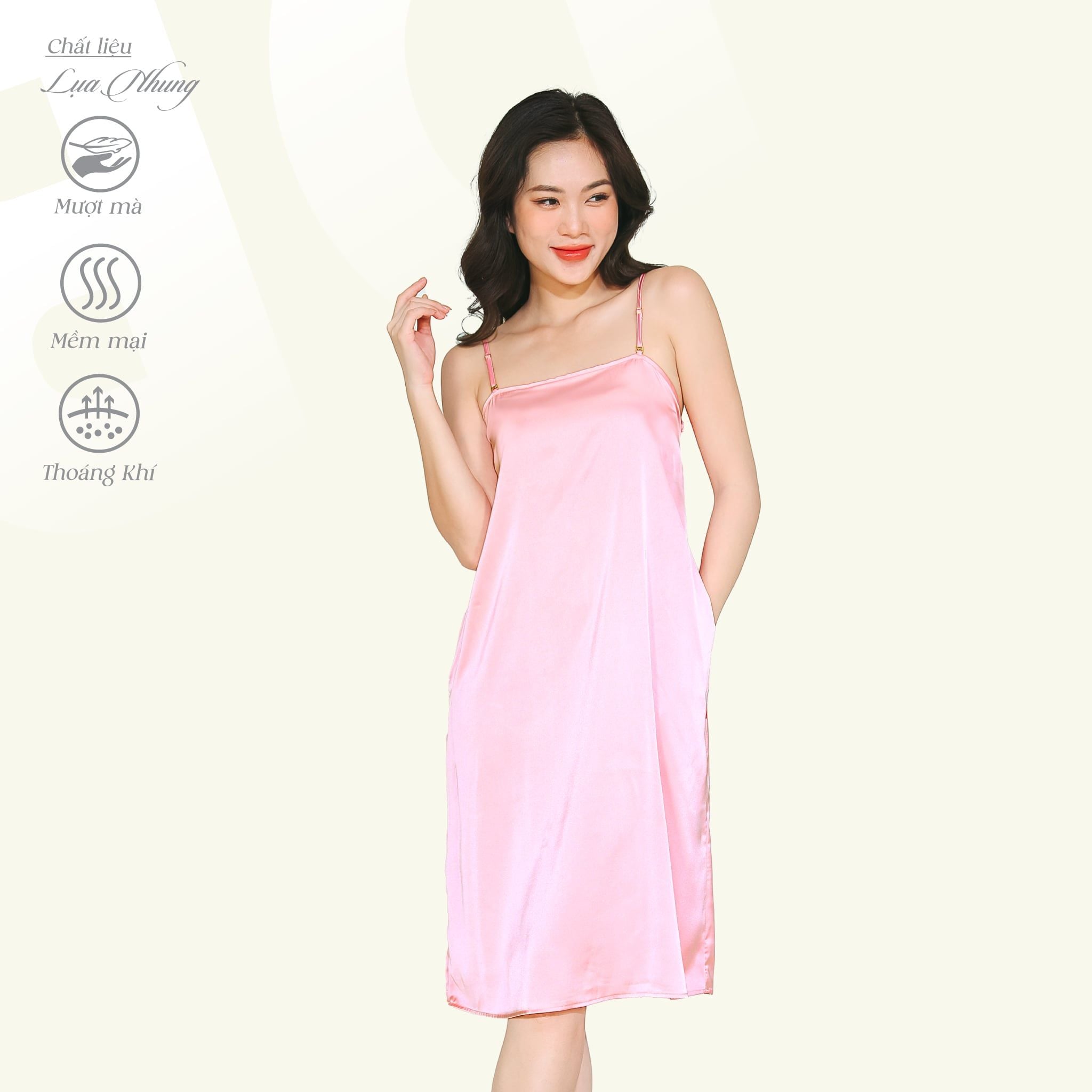 Áo ngủ, Váy ngủ dây cao cấp lụa nhung 262p 8032