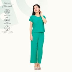 Set đồ bộ nữ kiểu quần dài tay ngắn chất thun lạnh siêu bền 013p 6100