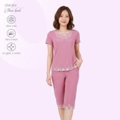Set đồ bộ nữ kiểu quần lửng tay ngắn chất thun lạnh siêu bền 014p 7028