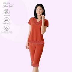 Set đồ bộ nữ kiểu quần lửng tay ngắn chất thun lạnh siêu bền 014p 7028