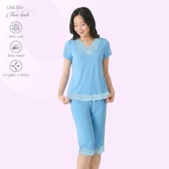 Set đồ bộ nữ kiểu quần lửng tay ngắn chất thun lạnh siêu bền 014p 7028