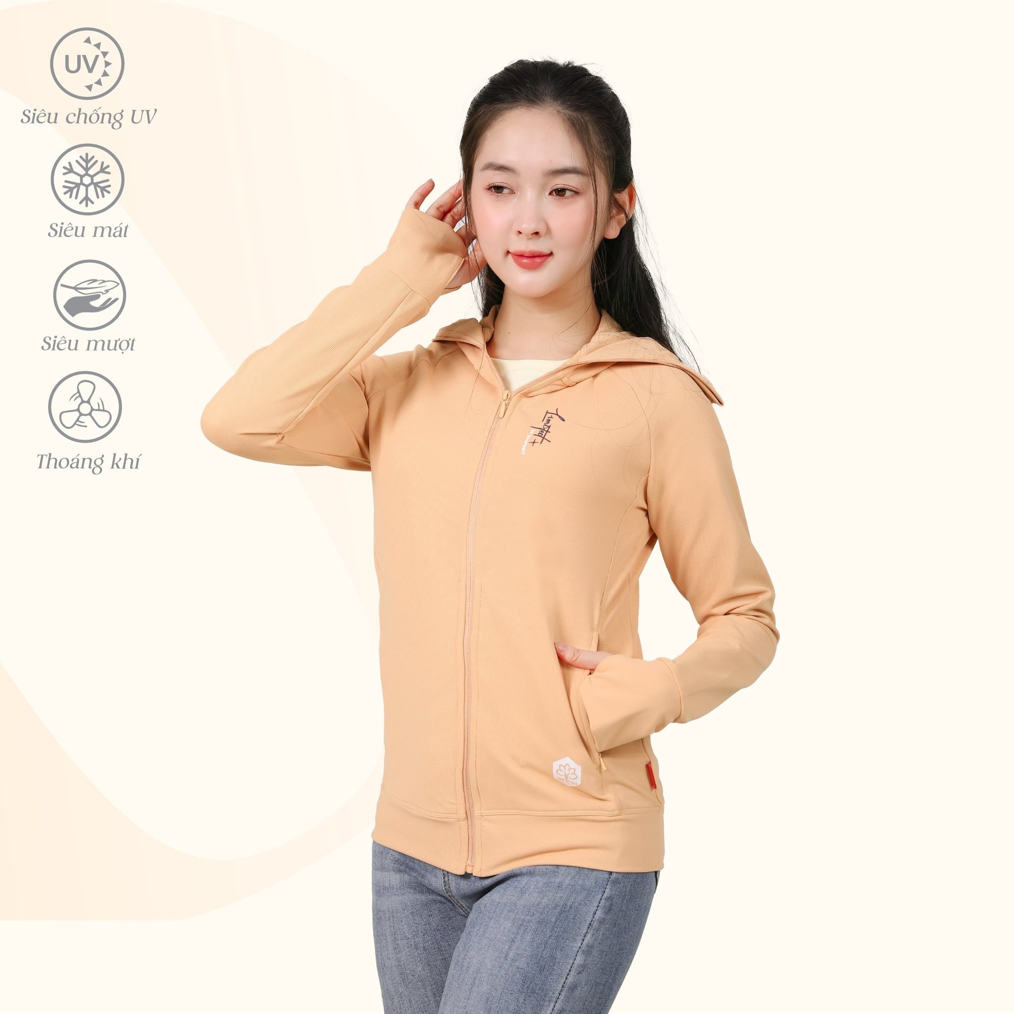 Áo khoác nữ chống nắng, chống UV chất kim cương 611p 1318