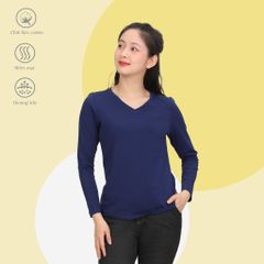 Phôi áo thun nữ tay dài Cổ Tim chất cotton siêu mát 020p 0264