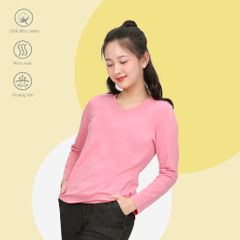 Phôi áo thun nữ tay dài Cổ Tim chất cotton siêu mát 020p 0264