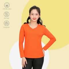 Phôi áo thun nữ tay dài Cổ Tim chất cotton siêu mát 020p 0264