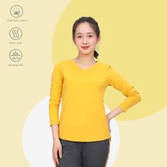 Phôi áo thun nữ tay dài Cổ Tim chất cotton siêu mát 020p 0264