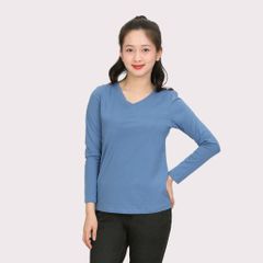 Phôi áo thun nữ tay dài Cổ Tim chất cotton siêu mát 020p 0264