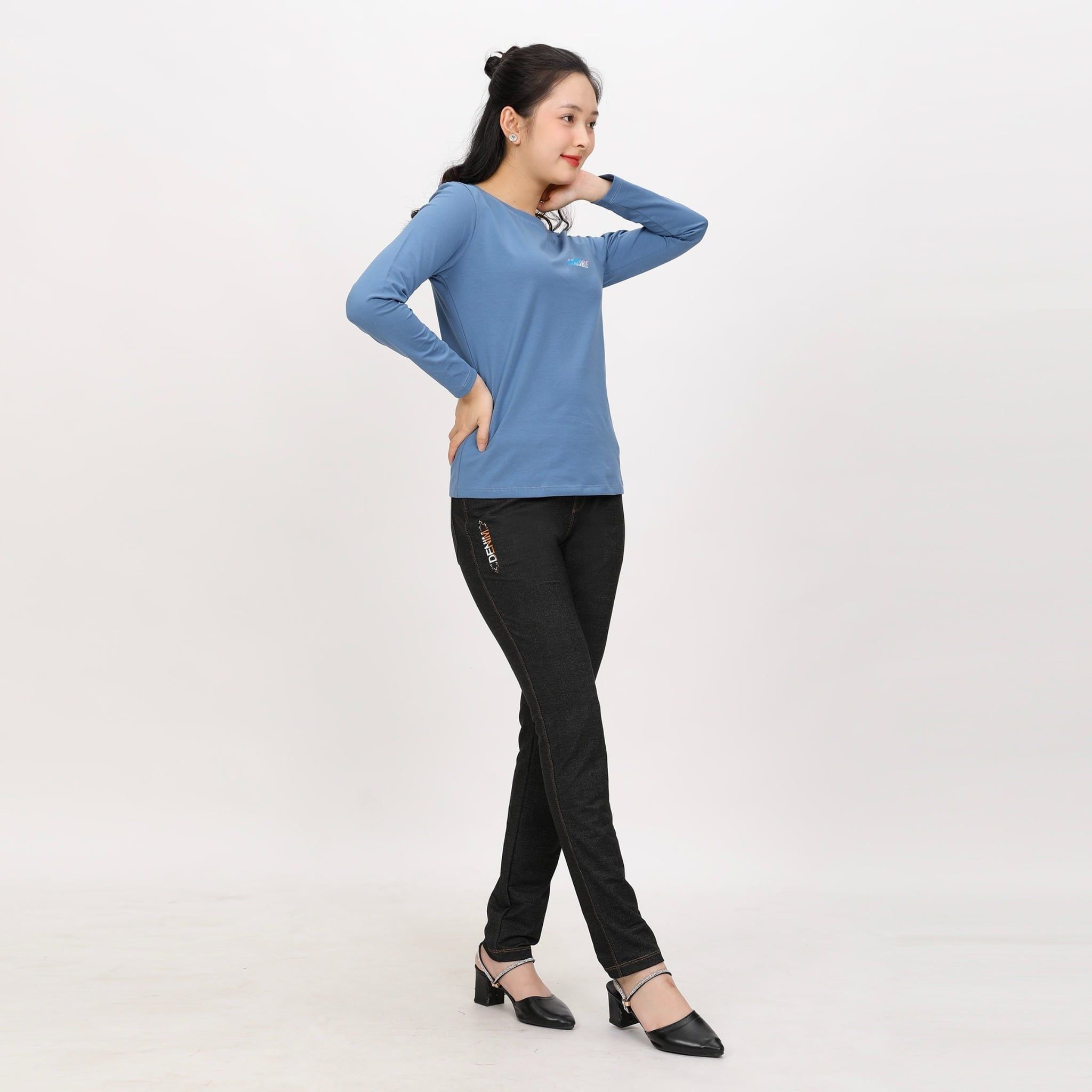 Áo thun nữ tay dài Cổ Tròn chất cotton siêu mát 020p 0270