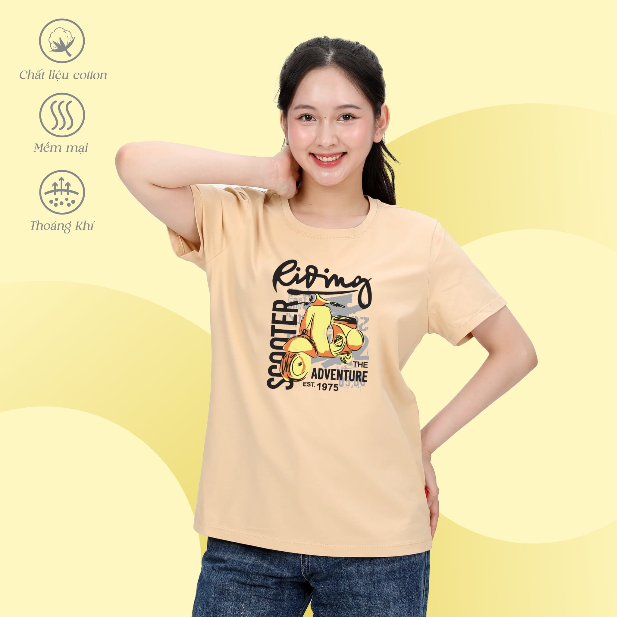 Áo thun nữ tay ngắn Form Rộng chất cotton siêu mát 020p 0285